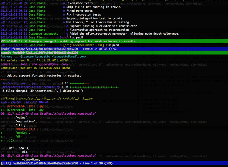 Git "Tig" Commit Browser