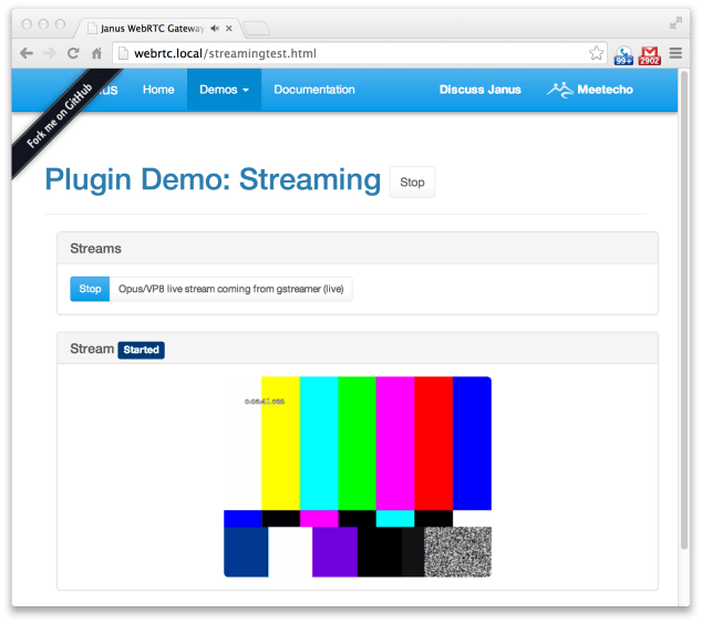 Janus WebRTC Gateway Screenshot