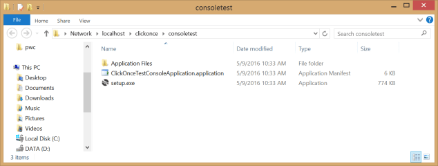 ClickOnce - 5 - Publish Files